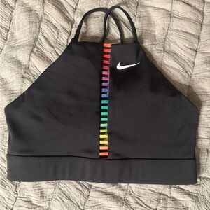 Nike Black Sports Bra with Rainbow Detail